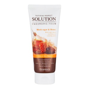 DEOPRUS Natural Perfect Solution Cleansing Foam Pore Care 170g [Black Sugar & Honey]